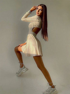 Long Sleeve Cut Out Dresses