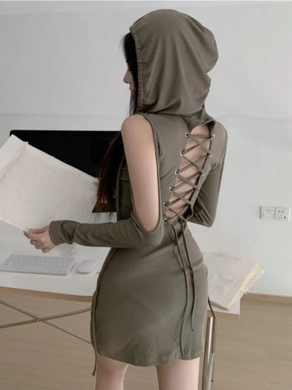 Long Sleeve Cut Out Midi Dress