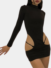 Vestido de manga larga con aberturas laterales