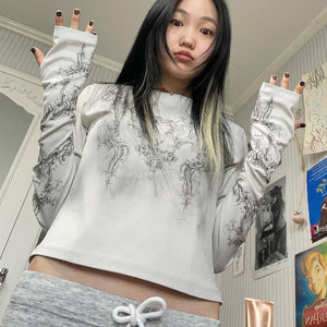 Long sleeved Y2K Top