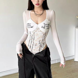 Long Sleeves Cut Out Bodysuit