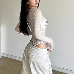 Long Sleeves Cut Out Bodysuit