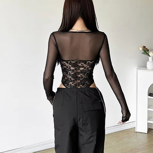Long Sleeves Cut Out Bodysuit