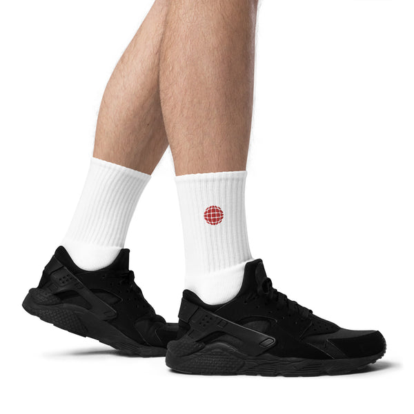 Long Sports Socks White