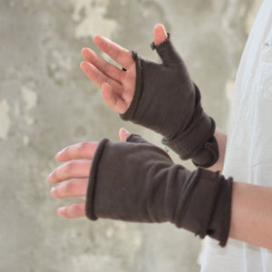 Looped Fabric Techwear Fingerless Gloves