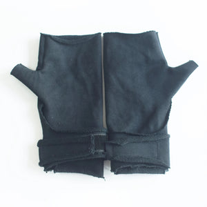 Looped Fabric Techwear Fingerless Gloves