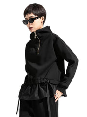 Sudadera holgada para mujer, color negro