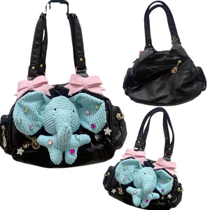 Lovely Blue Elephant Y2k Purse
