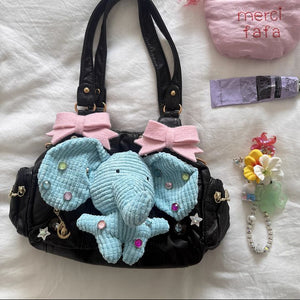 Lovely Blue Elephant Y2k Purse