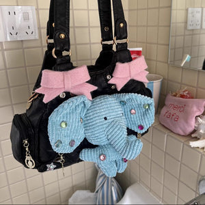 Lovely Blue Elephant Y2k Purse