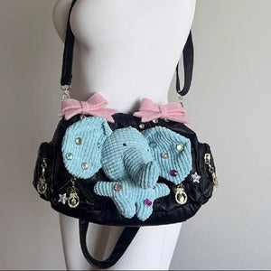 Lovely Blue Elephant Y2k Purse