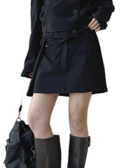 Low Waist Black Mini Skirt Y2K