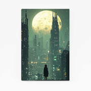 Lunar Silhouette Cyberpunk Art