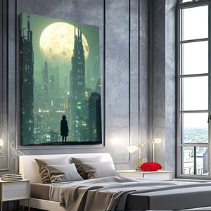 Lunar Silhouette Cyberpunk Art | CYBER TECHWEAR®