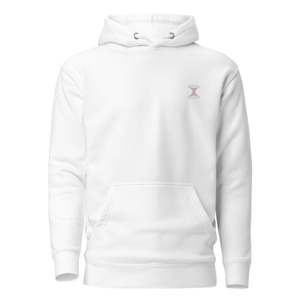 Luxe White Embroidered Stylish Hoodie