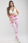 Magenta Tie-Dye Scrunch Butt Leggings