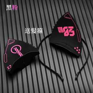 Orejas de gato negro ciberpunk