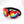 Red goggles with rainbow lenses on a white background