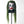 Joker mask with green hair on a mannequin head against a white background