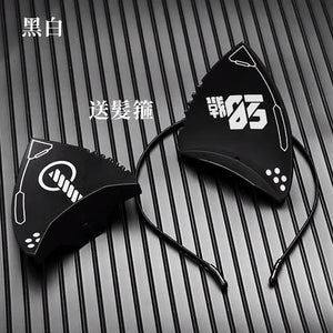 Orejas de gato negro ciberpunk