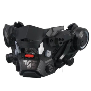 Mecha Cyberpunk Face Mask - black cyberpunk mecha face mask