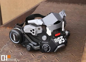 Mecha Cyberpunk Tactical Face Mask - Black gray cyberpunk mecha face mask