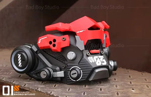 Mecha Cyberpunk Tactical Face Mask - Red B cyberpunk mecha face mask