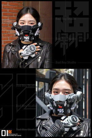 Mecha Cyberpunk Tactical Face Mask - cyberpunk mecha face mask