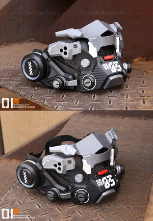 Mecha Cyberpunk Tactical Face Mask - cyberpunk mecha face mask