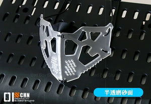 Sci-fi mechanical cyberpunk face mask in glossy or matt black