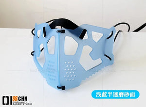 Sci-fi mechanical cyberpunk face mask in glossy or matt black