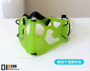Sci-fi mechanical cyberpunk face mask in glossy or matt black