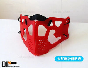 Sci-fi mechanical cyberpunk face mask in glossy or matt black