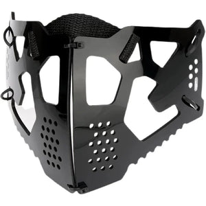 Sci-fi mechanical cyberpunk face mask in glossy or matt black