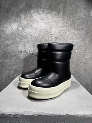 Men Black High Top Boots