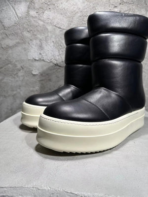 Men Black High Top Boots
