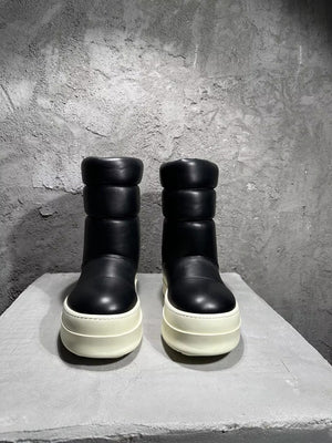 Men Black High Top Boots