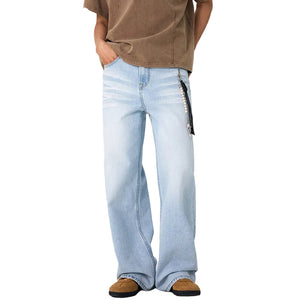 Men Blue Y2K Jeans
