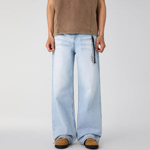 Men Blue Y2K Jeans