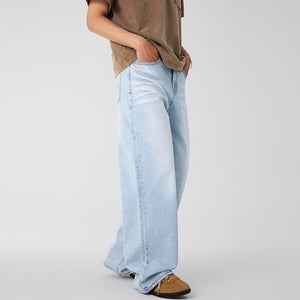 Men Blue Y2K Jeans
