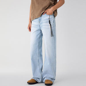 Men Blue Y2K Jeans