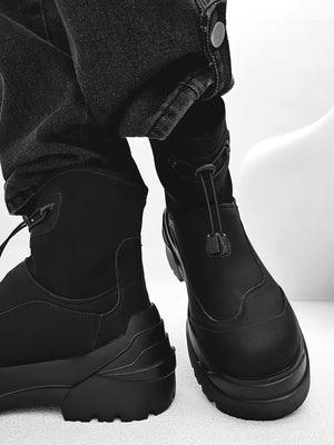 Men Boots Black Cyberpunk Style