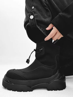 Men Boots Black Cyberpunk Style
