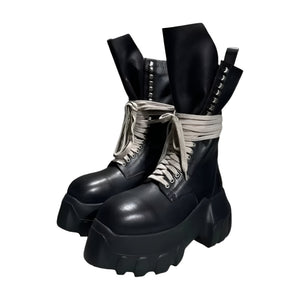 Men Boots Black Luxury Vintage