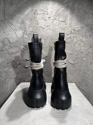 Men Boots Black Luxury Vintage