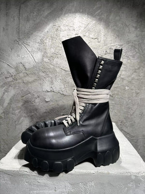 Men Boots Black Luxury Vintage