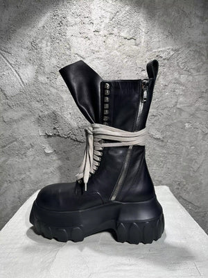 Men Boots Black Luxury Vintage