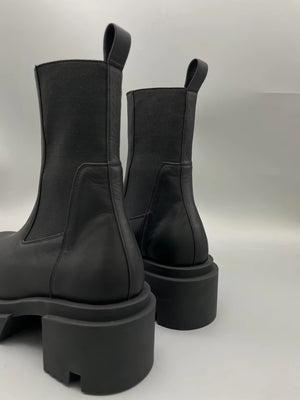 Men Chelsea Boots Platform Black