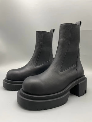Men Chelsea Boots Platform Black