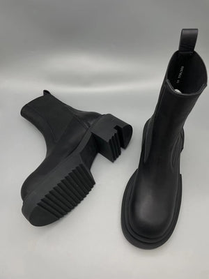 Men Chelsea Boots Platform Black